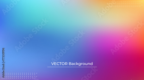 Abstract blurred gradient mesh background in bright rainbow colors. Colorful smooth banner template. Easy editable soft colored vector illustration in EPS10 without transparency.