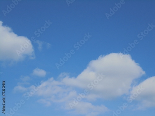 very beautiful white clouds against the blue sky