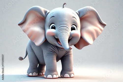 3d elephant with a ball