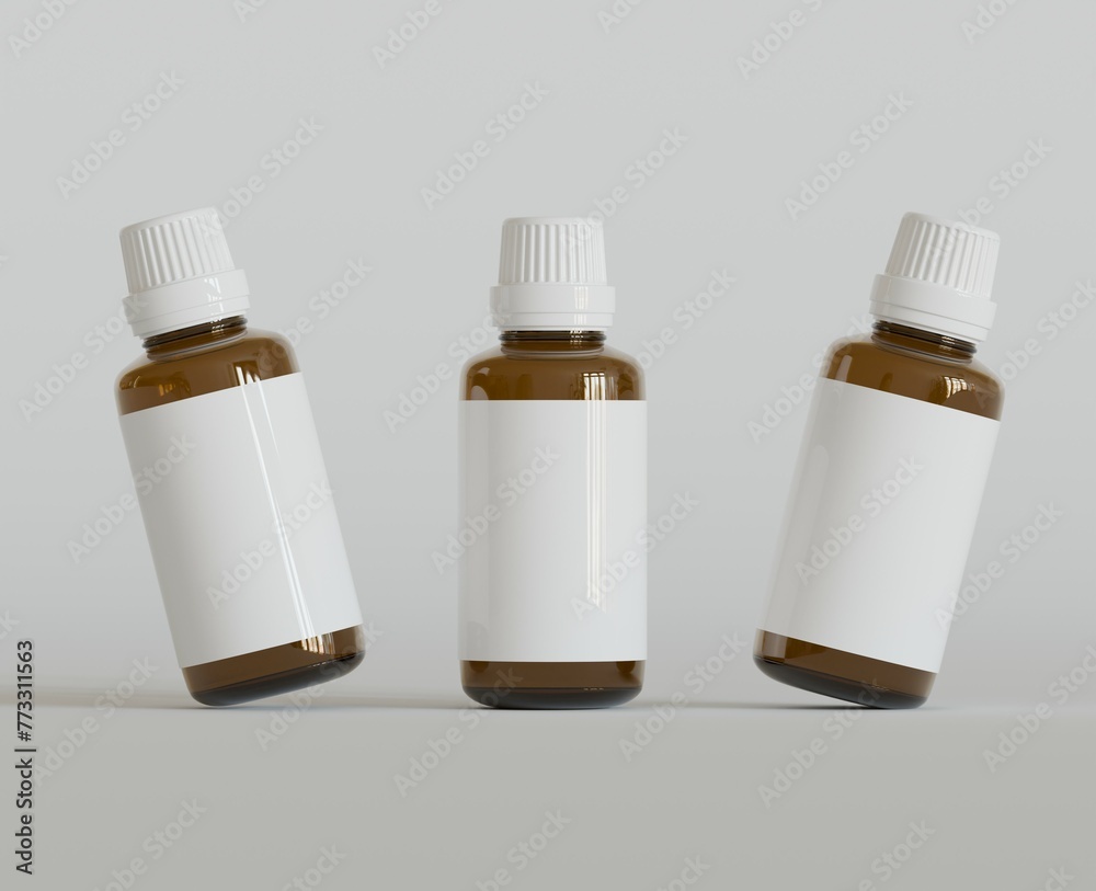 Dropper Bottle Mock-Up - Blank Label on white or bright background Dropper Bottle Mock-Up - Blank Label on white or bright background