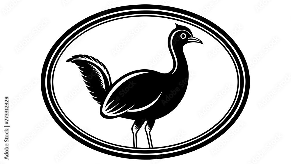 Fototapeta premium a-picture-of--a-cassowary-icon-in-circle-log vector illustration
