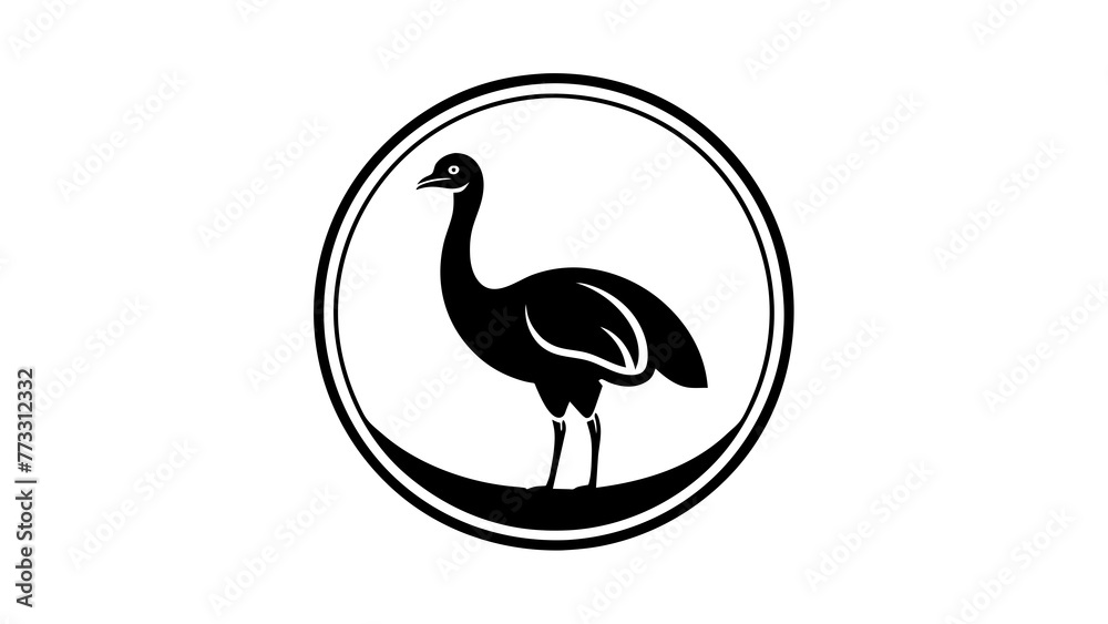 Fototapeta premium a-picture-of--a-cassowary-icon-in-circle-log vector illustration
