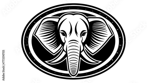 a-picture-of--a-elephant-icon-in-circle-logo vector illustration