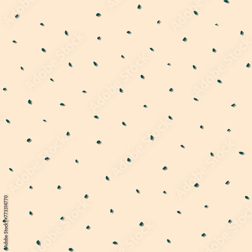 vector seamless, irregular polka dots pattern of poppy seeds on beige background