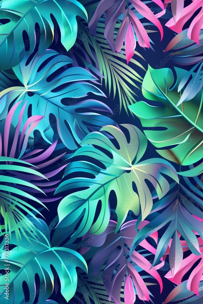 Vibrant Tropical Leaves Digital Art Vibrant Tropical Leaves Digital Art