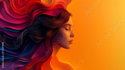 woman's day colorfull background illustration,generative ai