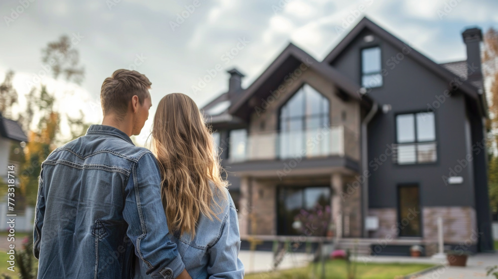 Fototapeta premium couple looking on house