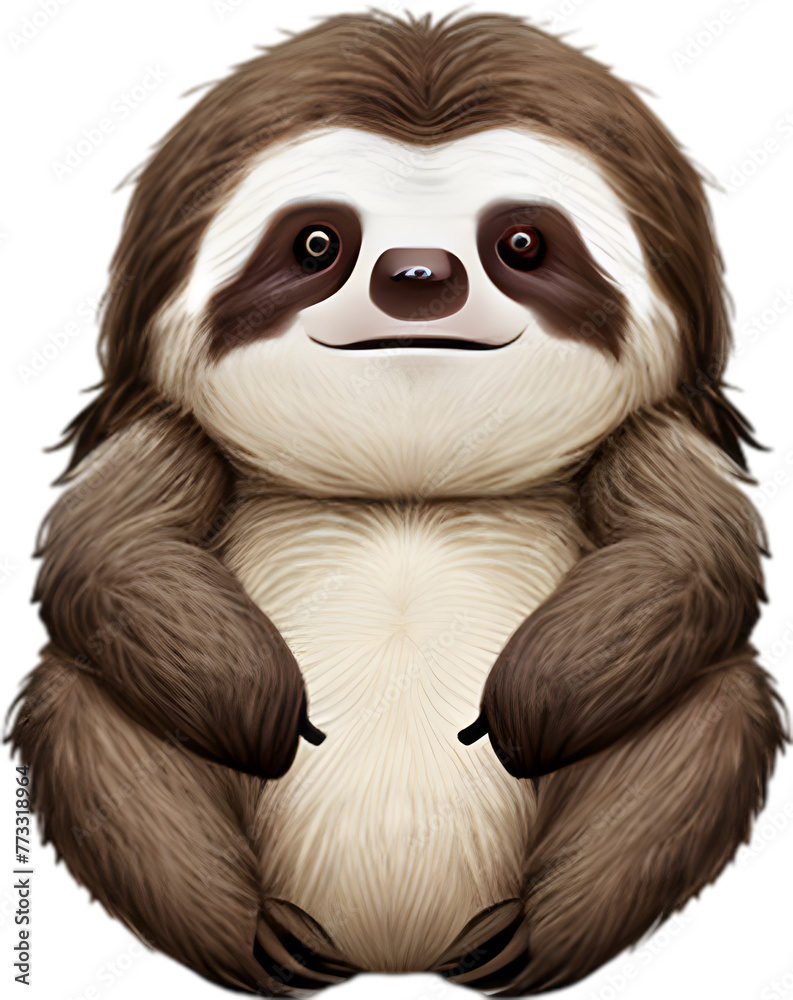 Fototapeta premium Close-up of a cute cartoon Sloth Icon.