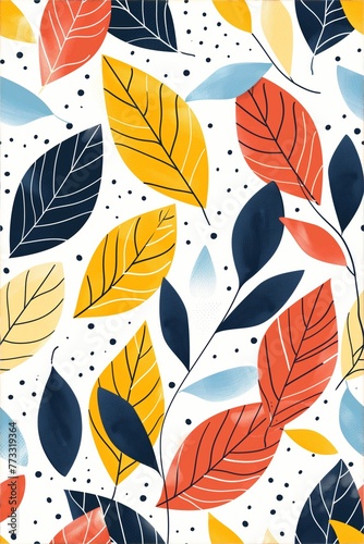 Bold Graphic Leaf Pattern Background