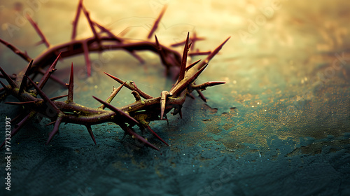 Closeup of crown of thorns of Jesus