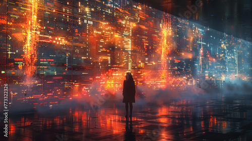 modern big data analytics masterpiece, mood illustration in the style of vibrant futurism,generative ai