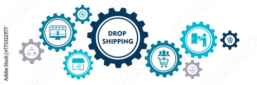 drop shipping business concept - vector graphic template. Design elements for web and print
