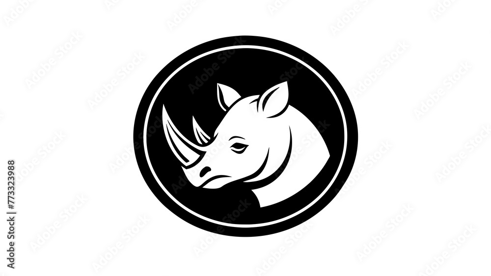 a-rhinoceros-icon-in-circle-logo vector illustration a-rhinoceros-icon-in-circle-logo vector illustration