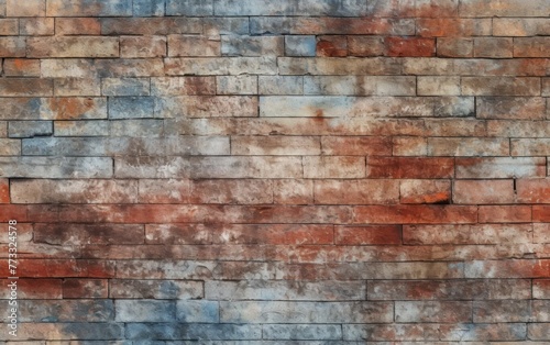 Flat Grunge Brick Texture Seamless Pattern