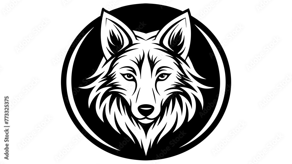 a-wolf-icon-in-circle-logo vector illustration 