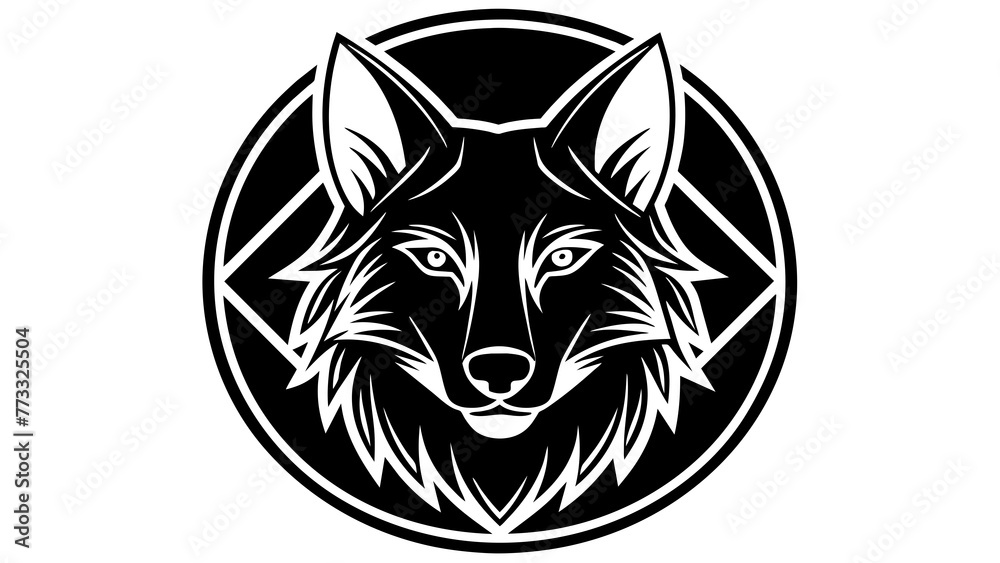 Fototapeta premium a-wolf-icon-in-circle-logo vector illustration