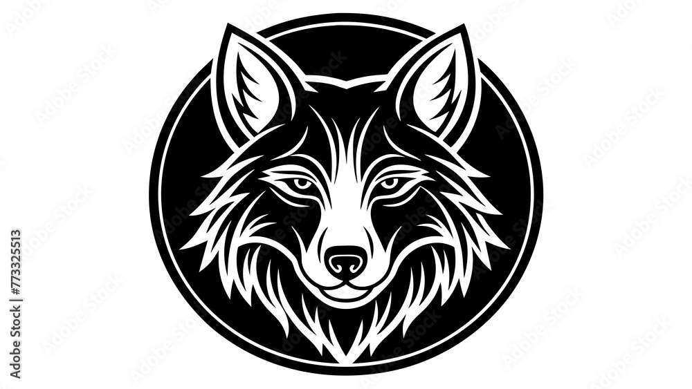 Obraz premium a-wolf-icon-in-circle-logo vector illustration 