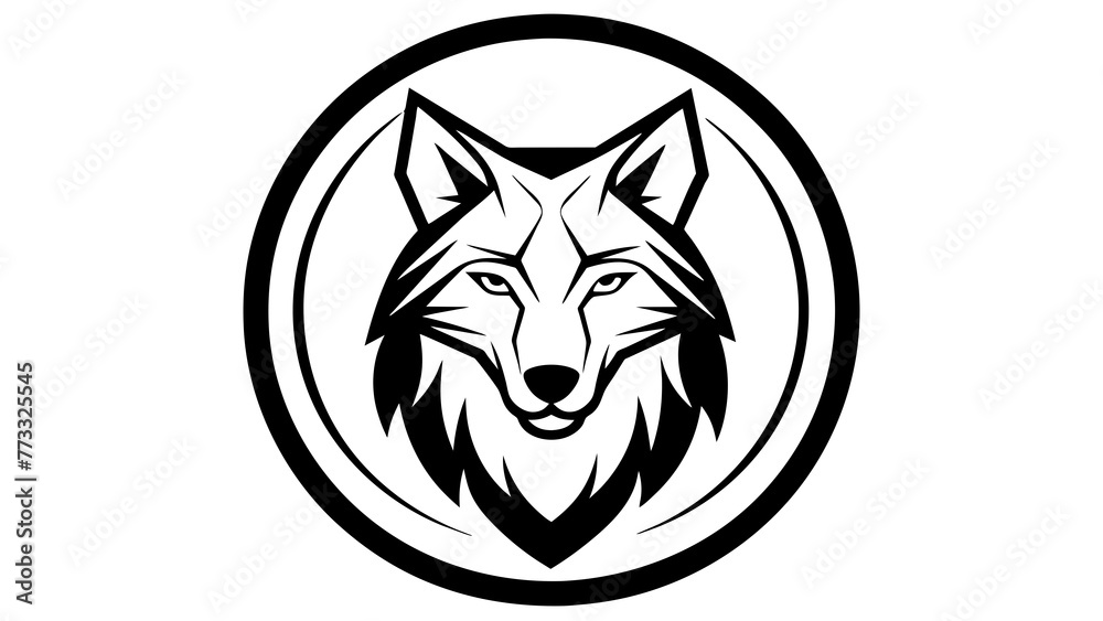 Fototapeta premium a-wolf-icon-in-circle-logo vector illustration 