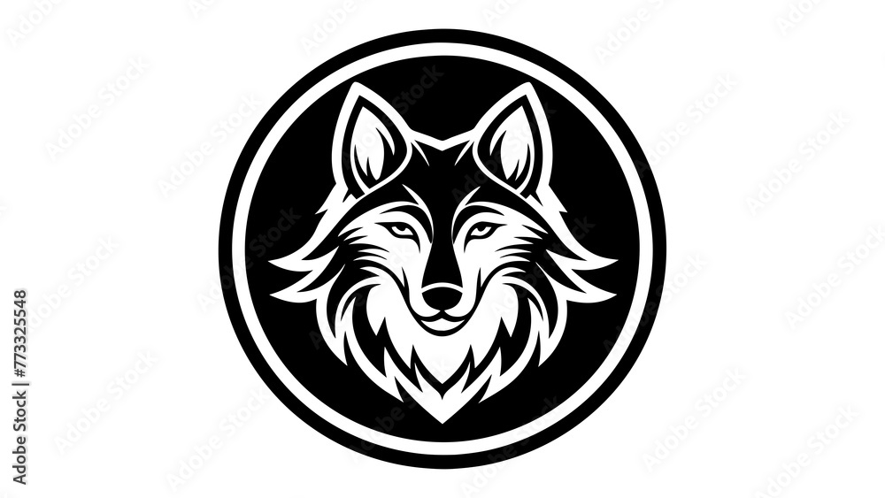 Fototapeta premium a-wolf-icon-in-circle-logo vector illustration 