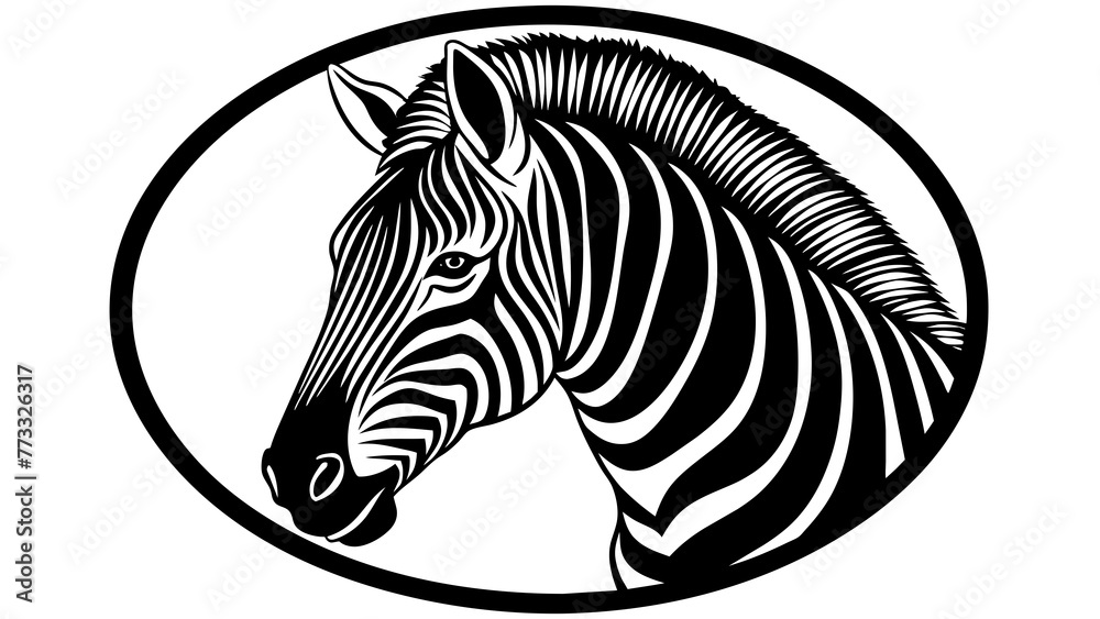 a-picture-of--a-zebra-icon-in-circle-logo vector illustration a-picture-of--a-zebra-icon-in-circle-logo vector illustration