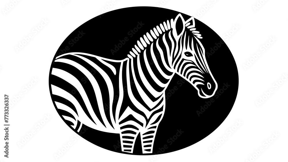 a-picture-of--a-zebra-icon-in-circle-logo vector illustration a-picture-of--a-zebra-icon-in-circle-logo vector illustration