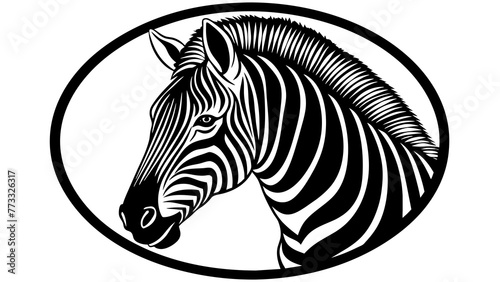 a-picture-of--a-zebra-icon-in-circle-logo vector illustration