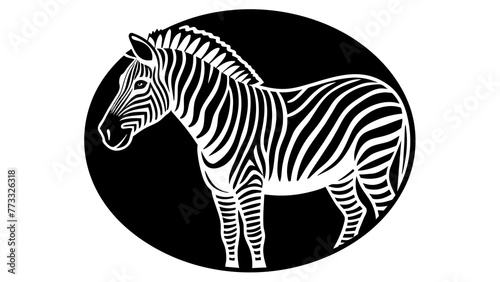 Photography a-picture-of--a-zebra-icon-in-circle-logo vector illustration