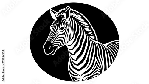 a-picture-of--a-zebra-icon-in-circle-logo vector illustration