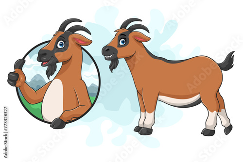 Cartoon goat giving thumb up