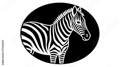 Photography a-picture-of--a-zebra-icon-in-circle-logo vector illustration
