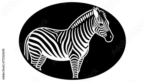 Photography a-picture-of--a-zebra-icon-in-circle-logo vector illustration