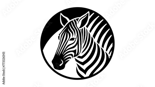 Photography a-picture-of--a-zebra-icon-in-circle-logo vector illustration