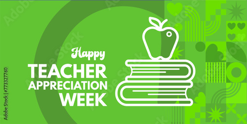 Teacher appreciation week banner, poster, illustation