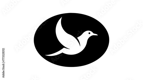 a-picture-of--a-seagull-icon-in-circle-logo vector illustration
