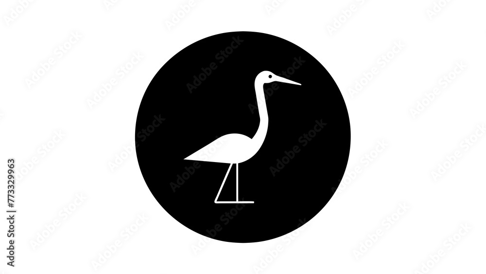 picture-of--a-stork--icon-in-circle-logo vector illustration picture-of--a-stork--icon-in-circle-logo vector illustration