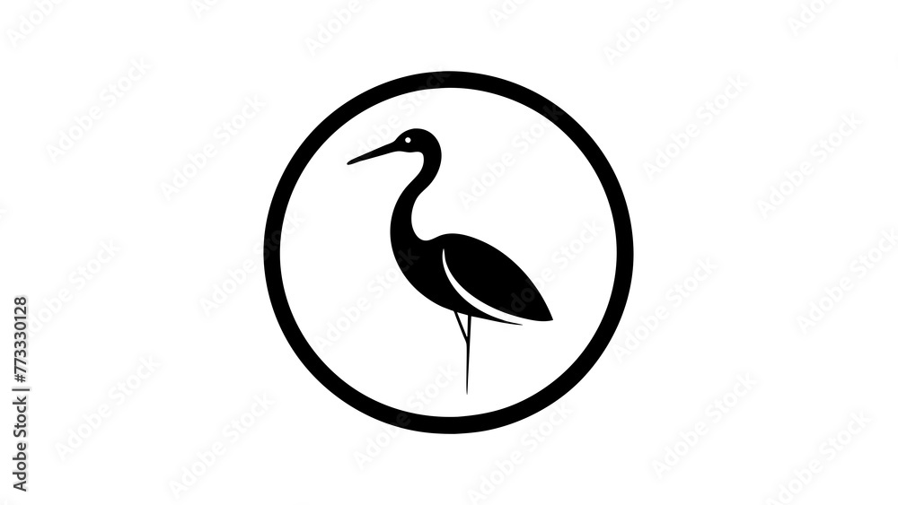 Fototapeta premium picture-of--a-stork--icon-in-circle-logo vector illustration 