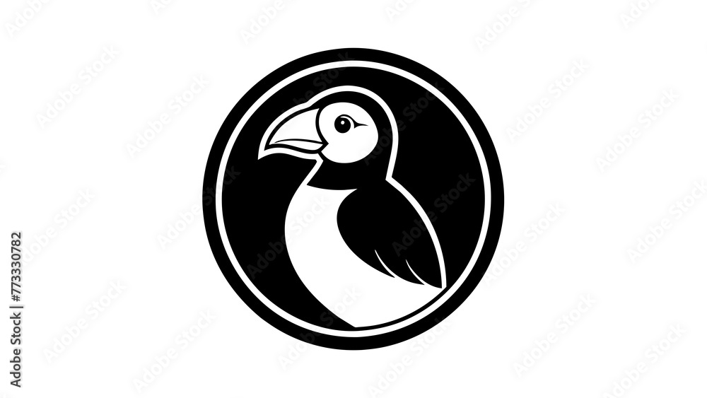 Fototapeta premium a-picture-of--a-puffin--icon-in-circle-logo vector illustration