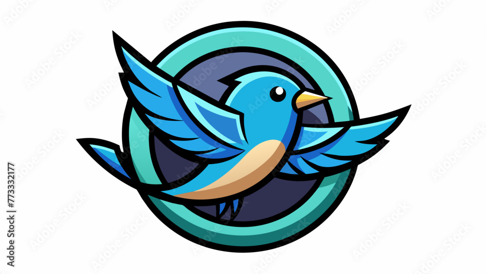 bluebird-icon-in-circle-logo vector illustration bluebird-icon-in-circle-logo vector illustration