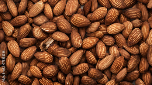 Close-up of Almonds on Natural Textured Background