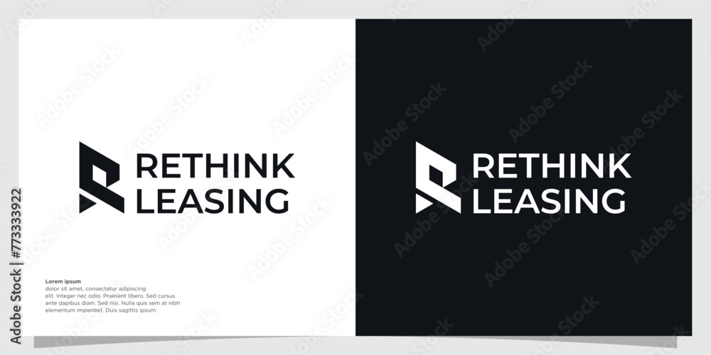 Fototapeta premium abstract initial design R logo icon Black Letter Technology Automotive Fashion Logo Vector Icon