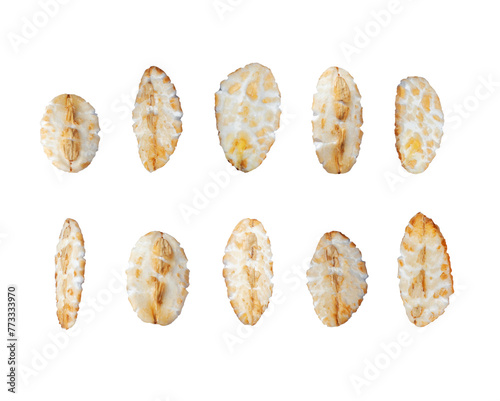 Wallpaper Mural Set of flattened oat grains on a transparent background Torontodigital.ca