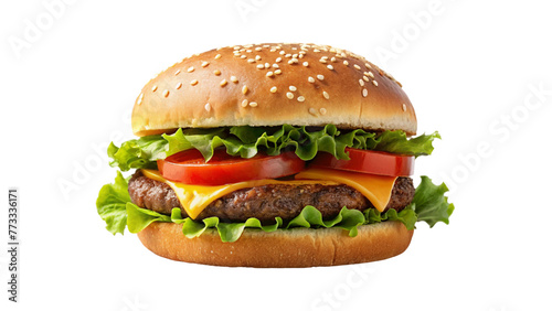 Wallpaper Mural A fresh hamburger isolated on Transparent background. National Hamburger Month Torontodigital.ca