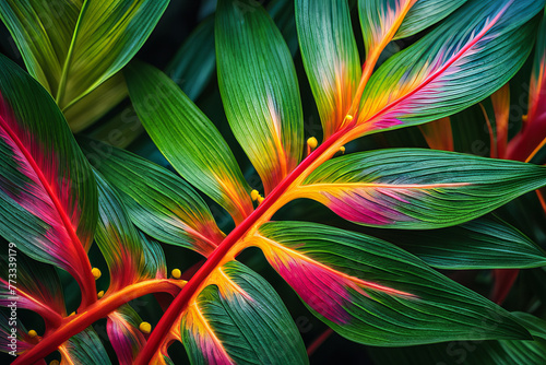 Picture-perfect portrayal of a colorful jungle paradise.