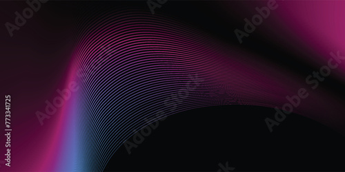Modern abstract background with glowing dynamic wavy lines. Fluid shapes. Trendy linear composition. Lines art. Minimal design