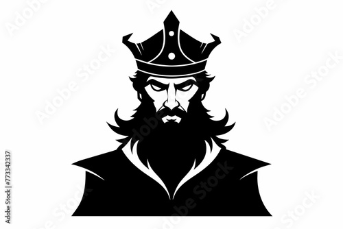 King color cap black silhouette vector design.