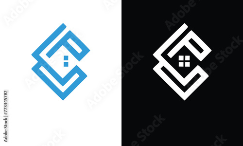 Desain logo vektor untuk bisnis. house letter c icon