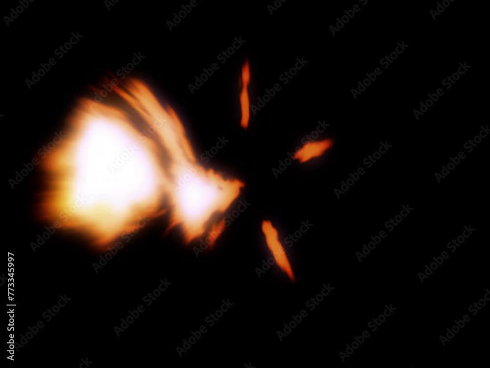 Automatic fire Realistic gun shot muzzle flashes set. Dangerous shooting againgst black screen muzzle flashes in slow-motion. 