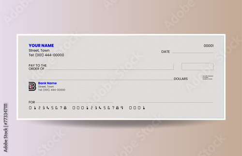 blank check bank cheque design elegant vector 