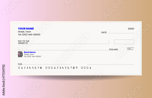 blank check bank cheque design elegant vector 
