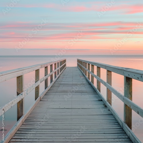 Long Wooden Pier Extending Into Ocean